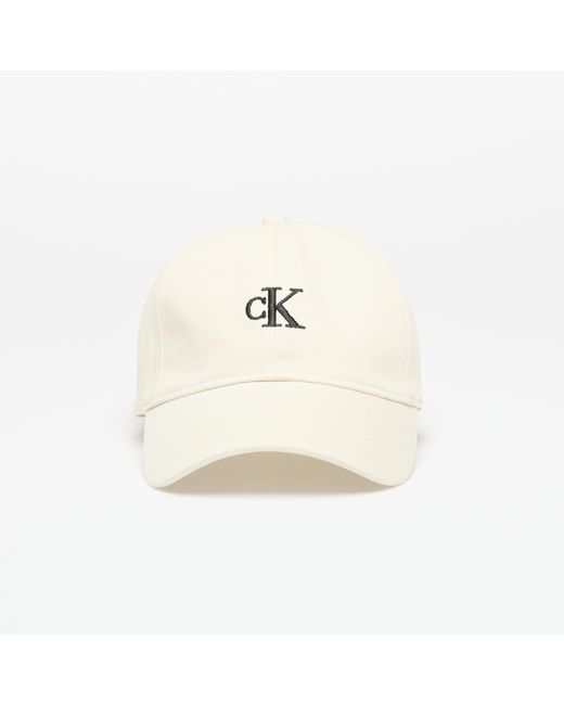 Calvin Klein White Mütze Jeans Embroidered Monogram Cap