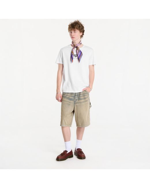 Alpha Industries T-Shirt Basic T-Shirt Contrast Stitch in het White voor heren