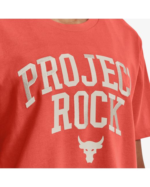 Under Armour Red Project Rock Heavyweight Campus T-shirt