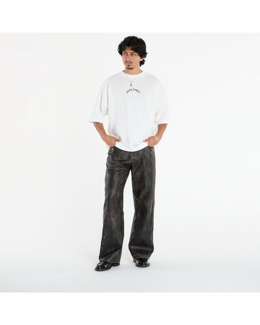 Palm Angels White T-Shirt Back Curved Logo Over Tee Off for men