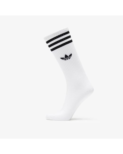 Adidas Originals White Adidas High Crew Sock / Mgreyh/ Black