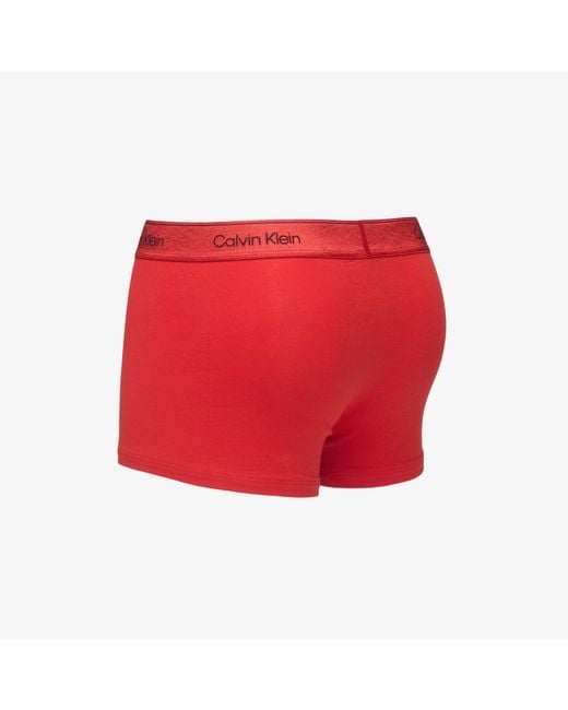 Calvin Klein Boxers Trunk 3-Pack in het Red voor heren