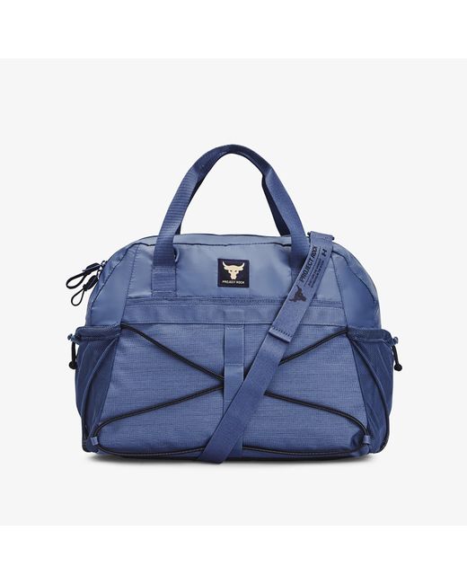 Under Armour Blue Project Rock Gym Bag Sm Hushed / Midnight Navy/ Metallic Gold