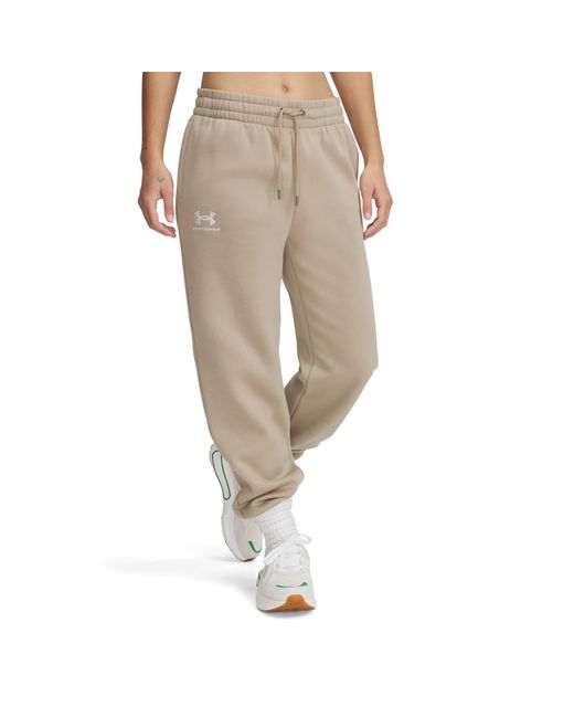 Under Armour Broeken Icon Fleece Jogger City Khaki in het Natural