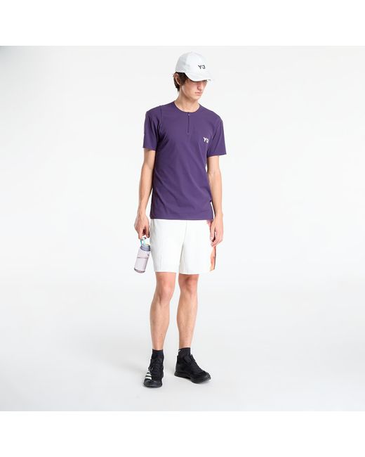 Y-3 T-Shirt Zip Tee in het Purple voor heren