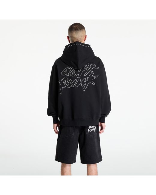 Pleasures Black Sweatshirt Daft Club Lucky Studded Hoodie for men