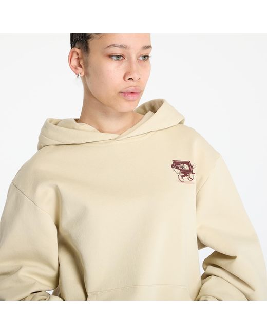 The North Face Sweatshirt Cartoon Logo Relaxed Hoodie in het Natural