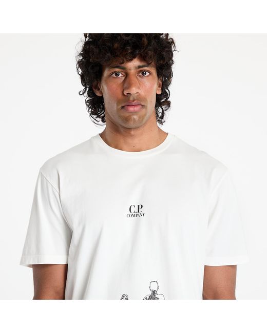 C P Company T-Shirt Graphic-Print T-Shirt in White für Herren