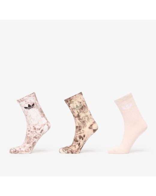 Adidas Originals Pink Adidas Tie Dye Crew Socks 3-Pack Trace/ Dark