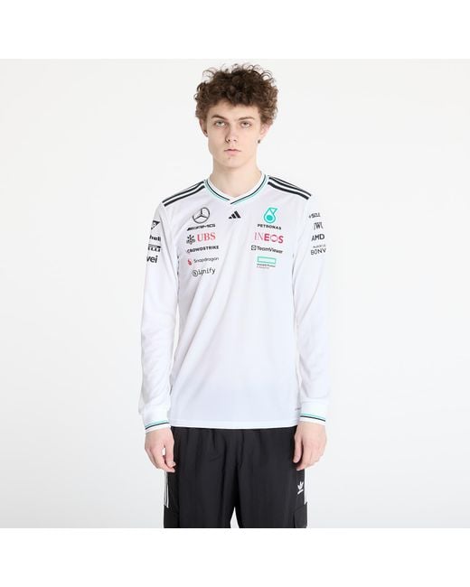 Adidas Originals Jersey Adidas X Mercedes Amg Petronas Formula One Team Driver Authentic Long Sleeve Jersey in het White voor heren