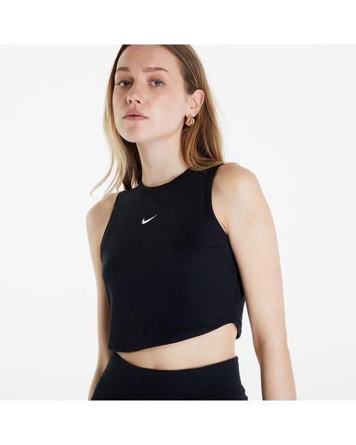 Nike Sportswear essentials ribbed cropped tank black/ sail