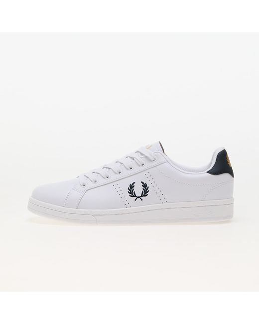 Fred Perry B721 Leather White/ Navy for men
