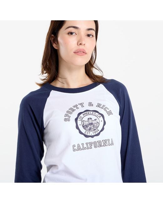 Sporty & Rich Blue T-Shirt California Emblem Soft Baseball Tee/ Dark