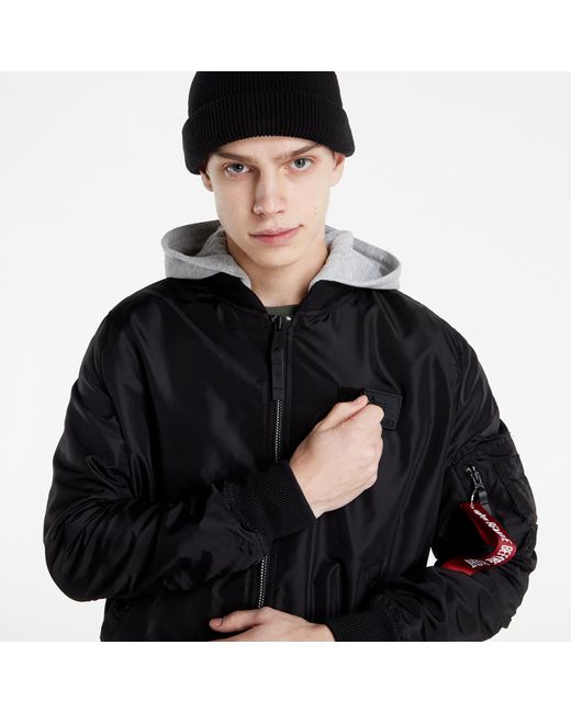 Alpha Industries Jacke Alpha Industries Ma-1 Tt Hood Bp Reflective Jacket in Black für Herren