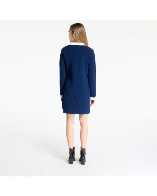 Adidas knitted polo dress night indigo/ off white xl Adidas Originals en coloris Blue