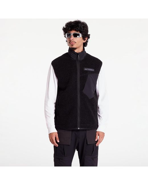 Gilet Adida Terrex Xploric High Pile Fleece Vet di Adidas Originals in Black da Uomo