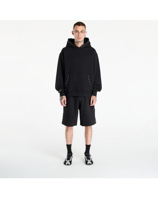 Pleasures Black Sweatshirt Daft Club Lucky Studded Hoodie for men