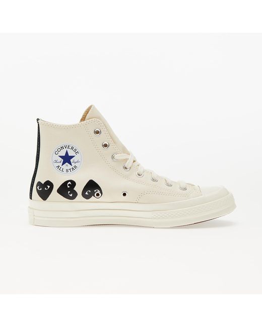 COMME DES GARÇONS PLAY Natural Converse X Chuck 70 Hi Multi Heart Milk/ Black/ Egret