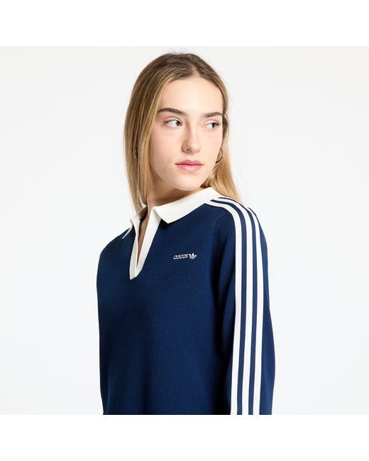 Adidas knitted polo dress night indigo/ off white xl Adidas Originals en coloris Blue