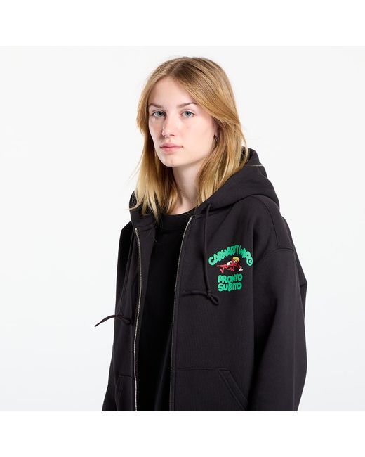 Carhartt Sweatshirt Hooded Pronto Sweat Jacket in het Black