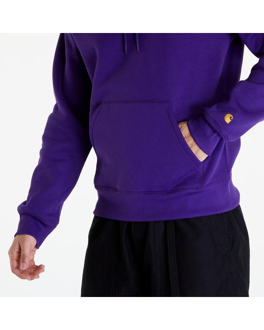 Carhartt Purple Sweatshirt hooded chase sweat unisex tyrian/ gold s