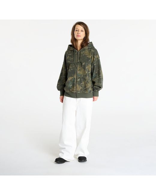 Carhartt Sweatshirt Hooded Benton Sweat Jacket Camo Combi/ Garment Dyed in het Green