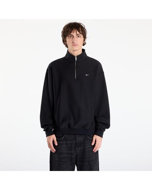 Felpa Solo Swoosh Fleece Quarter-Zip Top di Nike in Black da Uomo