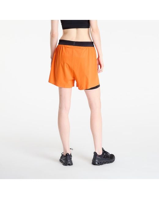 On Shoes Orange Shorts 3" Performance 2/1 Shorts Flame