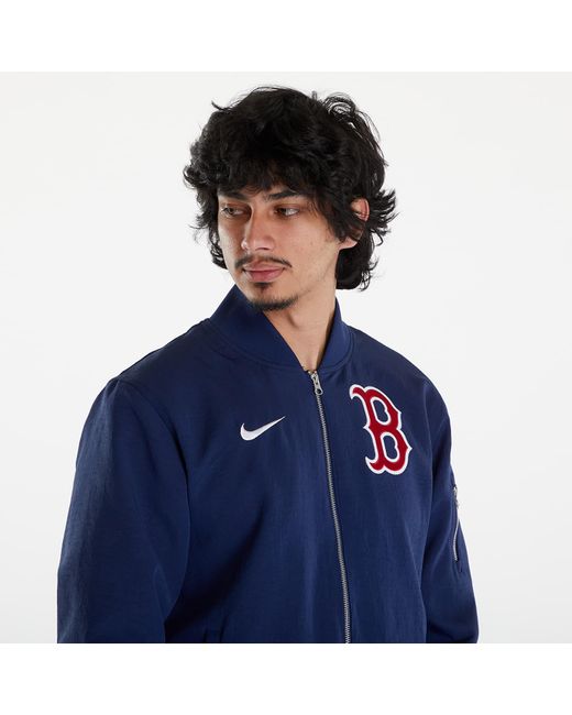 Nike Ac Bomber Jacket Boston Red Sox Midnight Navy/ Midnight Navy/ White in het Blue voor heren