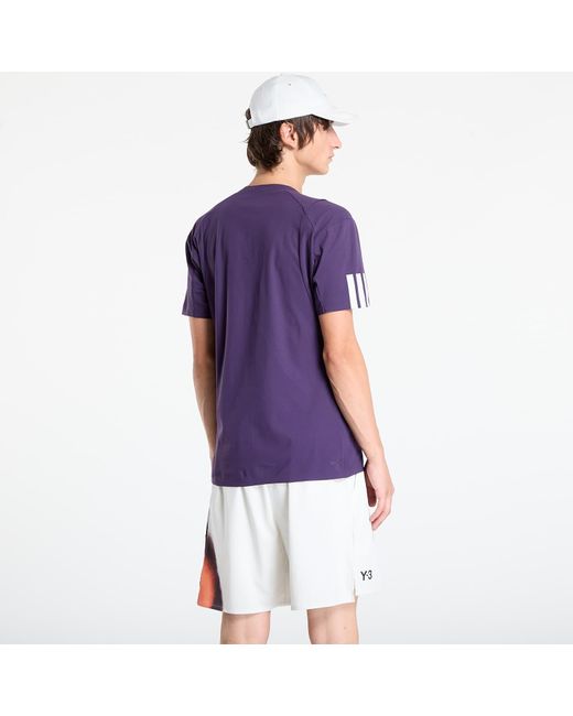 Y-3 T-Shirt Zip Tee in het Purple voor heren