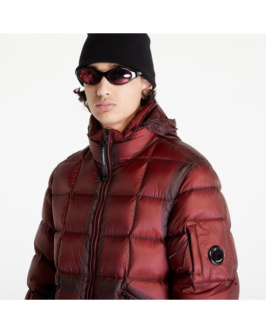 C P Company Red D.d. Shell Concealable Hood Down Jacket Ketchup for men