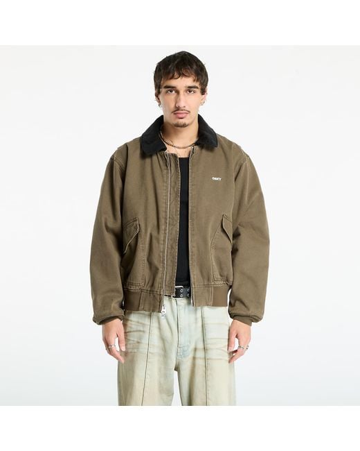 Obey Brown Jacket Obey Fade Wash Cwu Jacket for men