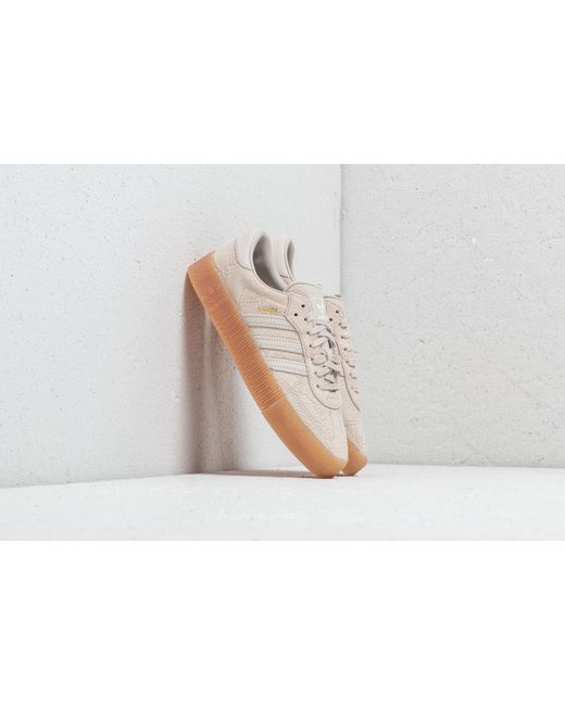 Adidas Originals Brown Samba Rose Snake-effect Suede And Leather Platform Sneakers