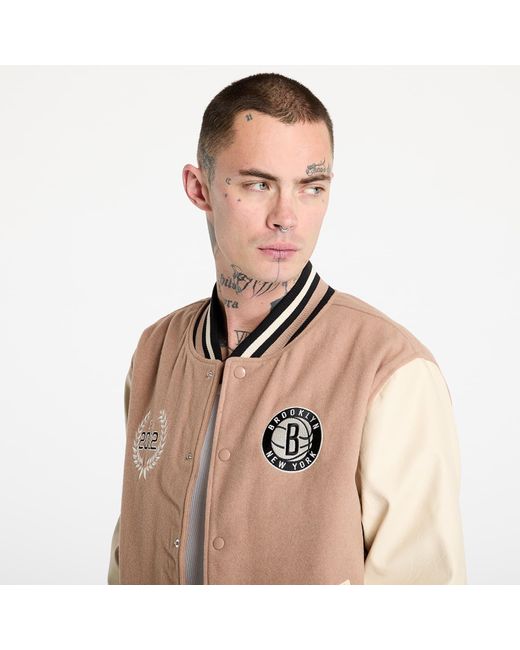 KTZ Pink Bomber Brooklyn Nets Nba Lifestyle Varsity Jacket