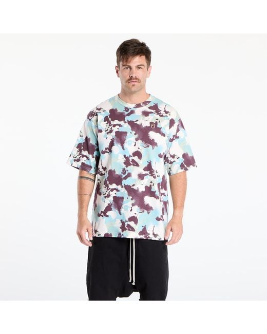 A Bathing Ape White T-Shirt Map Camo Ape Head One Point Tee