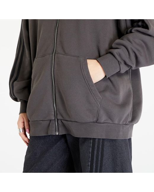 Adidas Originals Gray Adilenium oversized full-zip hoodie