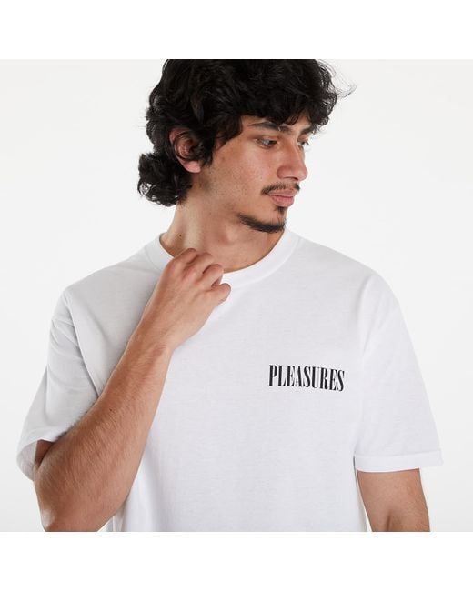 Pleasures Vertical T-shirt in het White voor heren