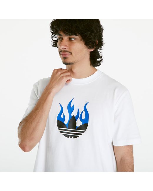 Adidas White Flames Logo-print T-shirt for men