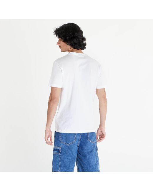 Calvin Klein White Jeans Diffused Stacked Short Sleeve Tee Bright for men