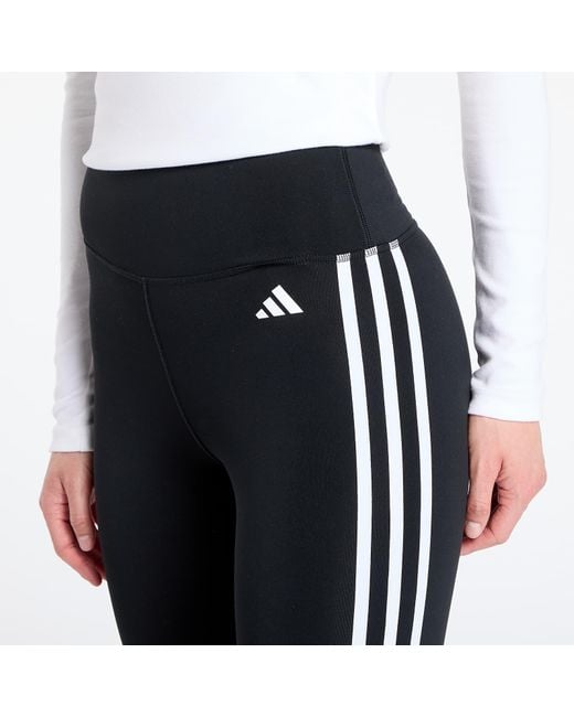 Eggins Adidas Train Essentias 3-Stripes High-Waisted 7/8 Eggings Back/ Cream/ Gum 3 di Adidas Originals in Black