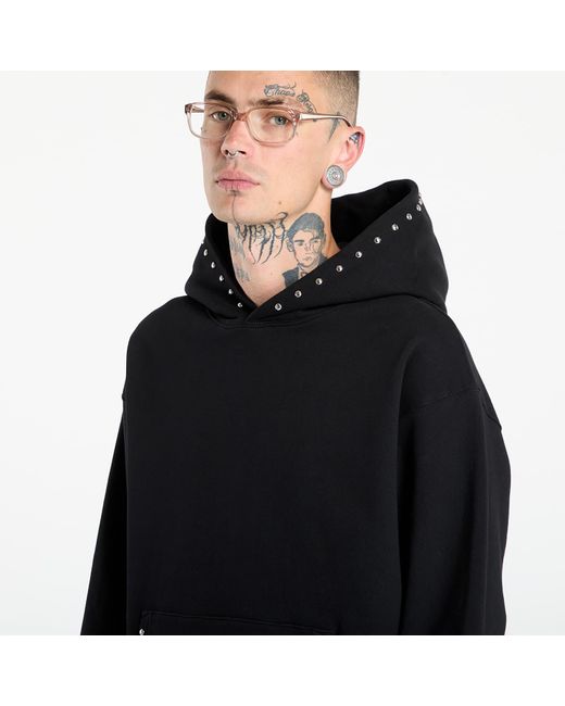 Pleasures Black Sweatshirt Daft Club Lucky Studded Hoodie for men