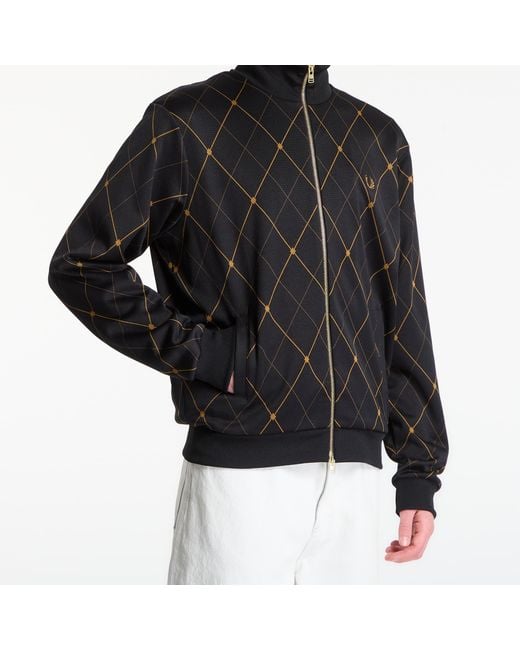 Fred Perry Jas Argyle Track Jacket in het Black voor heren