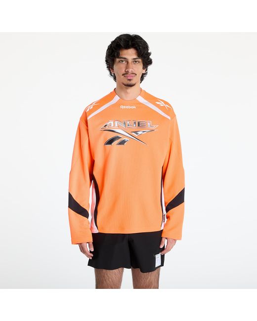 Reebok Orange T-Shirt Anuel Motto Long Sleeve Tee for men