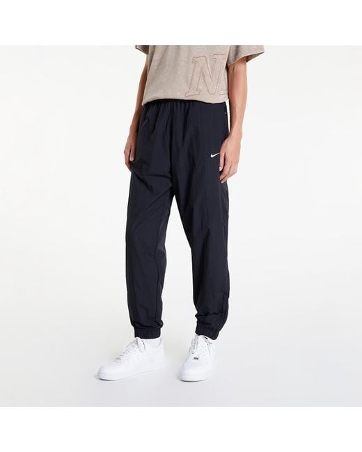 Nike Sportswear Solo Swoosh Men's Track Pants Black/ White in het Blauw