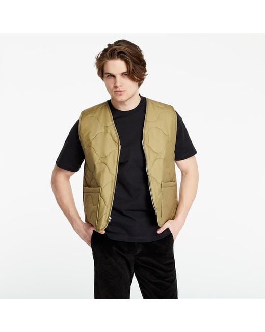 Stussy Green Quilted Liner Vest Khaki for men