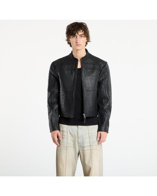 Daily Paper Black Jacket Structured Leather Jacket for men