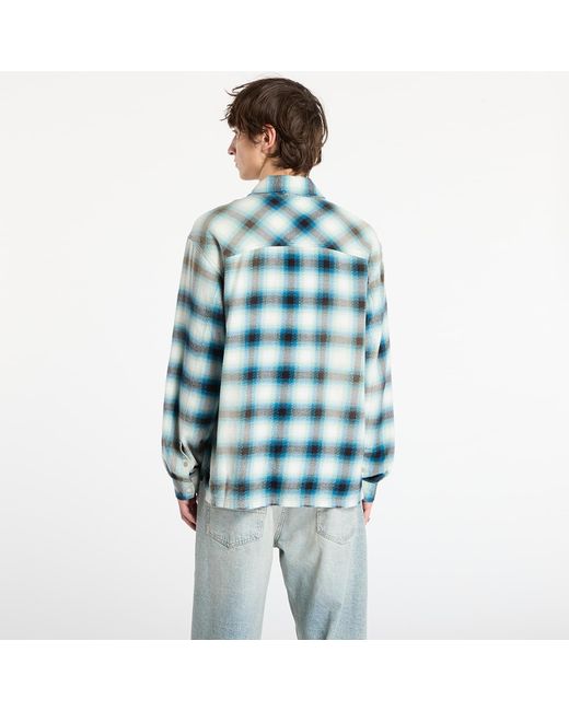 Represent Blue Shirt Sun Bleached Flannel Shirt for men