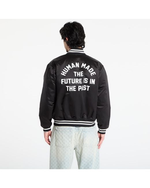 Human Made Black Jacket Nylon Stadium Jacket
