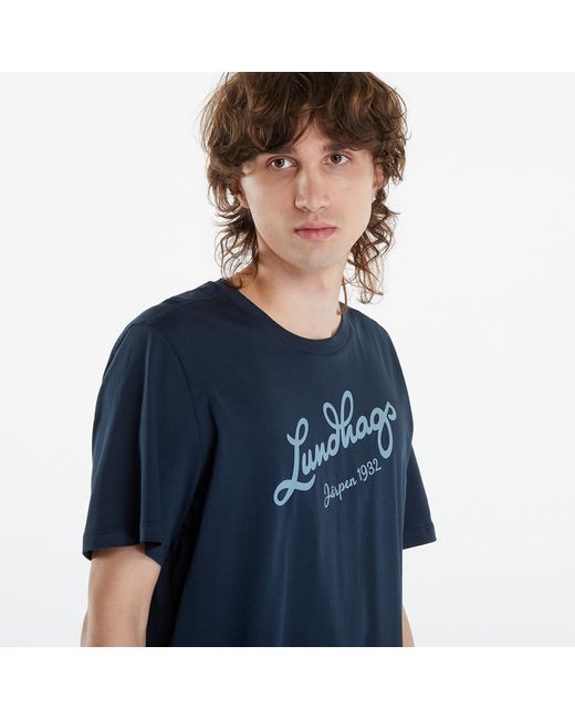 Maglietta Järpen Logo T-Shirt M Deep di Lundhags in Blue da Uomo