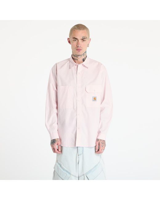 Carhartt Overhemd Longsleeve Irwin Shirt in het Pink